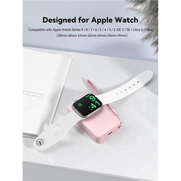 Portable Charger for Apple Watch, 4000mAh iWatch Charger Power Bank Wireless - Picture 2 of 7